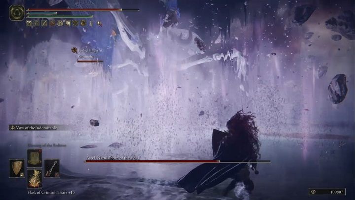 You may also notice that sometimes your opponent will tense up and the small stones around him will float upwards - Elden Ring: Astel, Naturalborn of the Void - boss, how to beat? - Lake of Decay - Elden Ring Guide