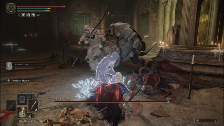 In case you have around 60-70 Intelligence, it would be a good idea to equip spells such as Comet, Comet Azure, Rykard's Rancor, Ranni's Dark Moon, Rennala's Full Moon and/or Meteorite of Astel - Elden Ring: Godskin Duo - boss, how to defeat? - Crumbling Farum Azula - Elden Ring Guide