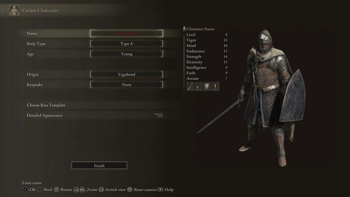 Vagabond by default cannot use magic, but if you invest in Faith and Intelligence, you will open access to the basic spells that heal and enchant weapons - Elden Ring: Character classes - stats, characteristics - Basics - Elden Ring Guide