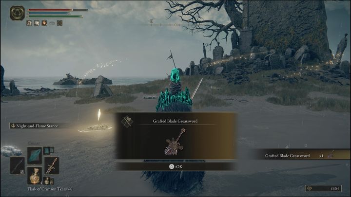 For defeating the boss located on the Weeping Peninsula, you will receive the Grafted Blade Greatsword and 3,800 Runes - Elden Ring: Leonine Misbegotten - boss, how to beat? - Weeping Peninsula - Elden Ring Guide