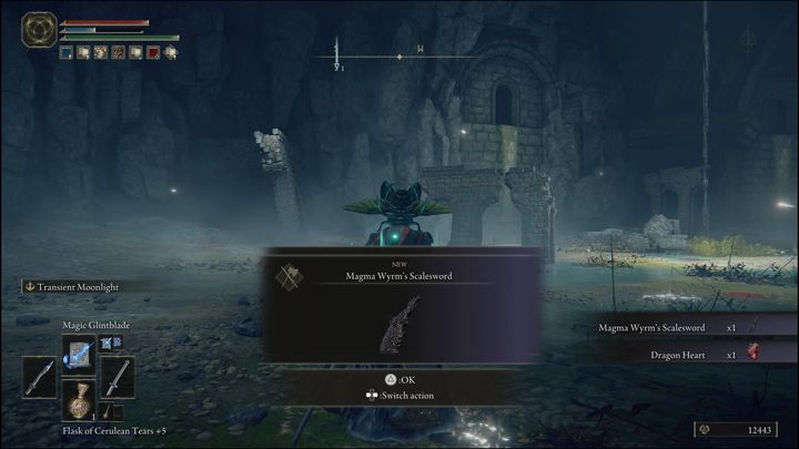 For defeating the Magma Wyrm Makar, you will receive 18,000 Runes, the Dragon Heart and the Magma Wyrm's Scalesword - Elden Ring: Magma Wyrm Makar - boss, how to beat? - Liurnia of the Lakes - Elden Ring Guide