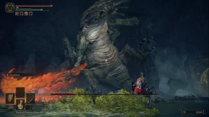 In addition, Makar sometimes makes a powerful swing, then turns and ends the attack with a powerful hit against the ground - Elden Ring: Magma Wyrm Makar - boss, how to beat? - Liurnia of the Lakes - Elden Ring Guide