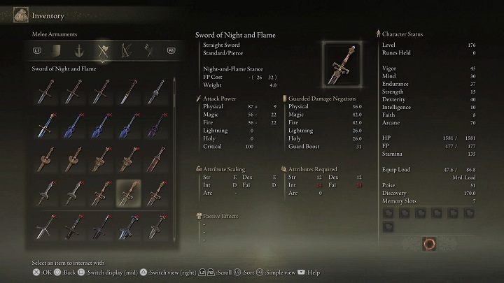 Weapon type: Straight Sword - Elden Ring: Legendary Armaments - list - Trophy Guide - Elden Ring Guide