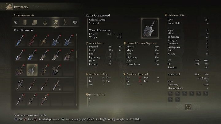 Weapon type: Colossal Sword - Elden Ring: Legendary Armaments - list - Trophy Guide - Elden Ring Guide