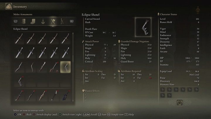 Weapon Type: Curved Sword - Elden Ring: Legendary Armaments - list - Trophy Guide - Elden Ring Guide