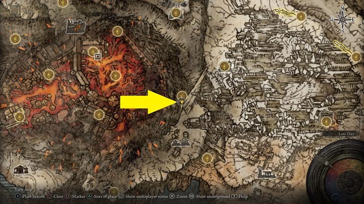 After dealing with Maggie keep walking, heading to the cliff north-west - Elden Ring: Legendary Sorceries and Incantations - Trophy Guide - Elden Ring Guide