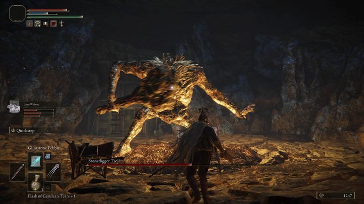 His slowest attacks are usually the most powerful ones, so when you notice that the boss is performing a given hit for a long time, it's best to move as far away from him as possible - Elden Ring: Stonedigger Troll - boss, how to beat? - Limgrave - Elden Ring Guide
