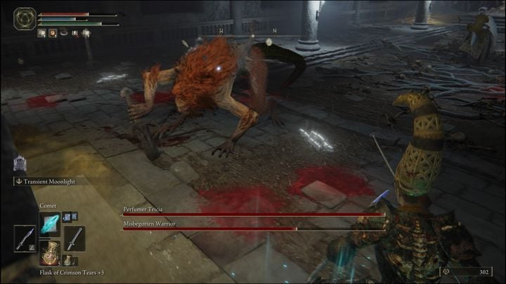 However, the fight with the Misbegotten Warrior does not differ at all from its earlier versions - Elden Ring: Perfumer Tricia and Misbegotten Warrior - boss, how to beat? - Altus Plateau - Elden Ring Guide