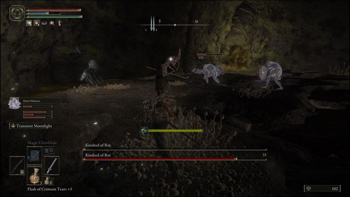 The swarm of projectiles is their most dangerous move, as even if they miss you, they can turn back and hit you in the back - Elden Ring: Kindred of Rot - boss, how to beat? - Altus Plateau - Elden Ring Guide