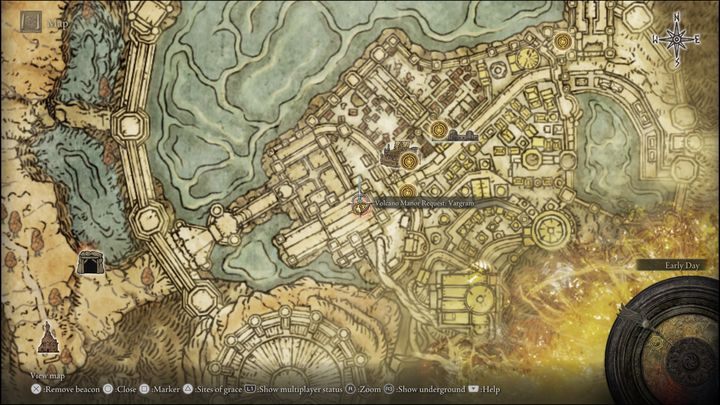 After reaching Volcano Manor and receiving the letter that orders the murder, travel to the area marked in the screenshot - Elden Ring: Sorceries and Incantations (Mt. Gelmir) - list of all - Mt. Gelmir - Elden Ring Guide
