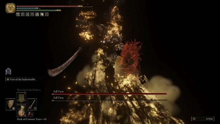 Before you get close to the second Fell Twin, he will attack you from a distance - Elden Ring: Fell Twin - boss, how to defeat? - Leyndell, the royal capital - Elden Ring Guide