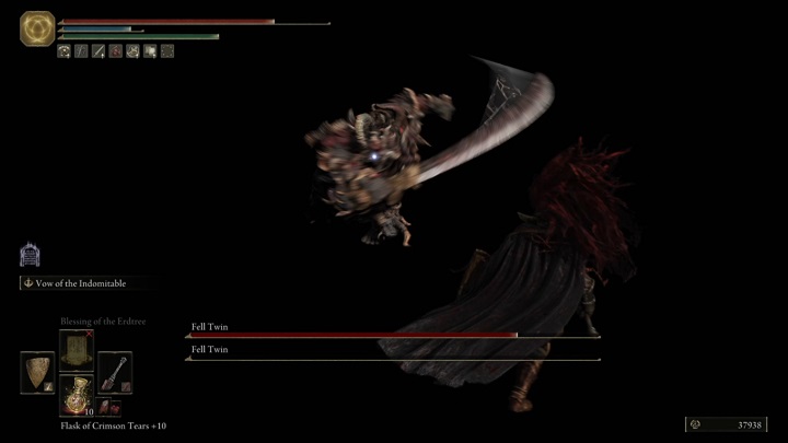 The second Fell Twin has a sword, so his attacks have a greater range and are slightly different from the former - Elden Ring: Fell Twin - boss, how to defeat? - Leyndell, the royal capital - Elden Ring Guide