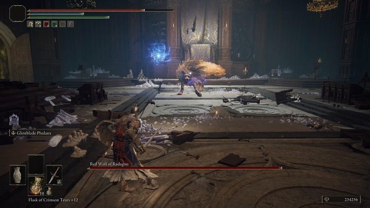 Try to keep a moderate distance during most of the fight - Elden Ring: Red Wolf of Radagon - boss, how to beat? - Liurnia of the Lakes - Elden Ring Guide
