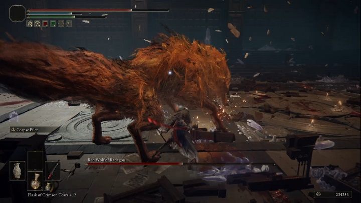If you need healing, do it after you've avoided an attack series - Elden Ring: Red Wolf of Radagon - boss, how to beat? - Liurnia of the Lakes - Elden Ring Guide