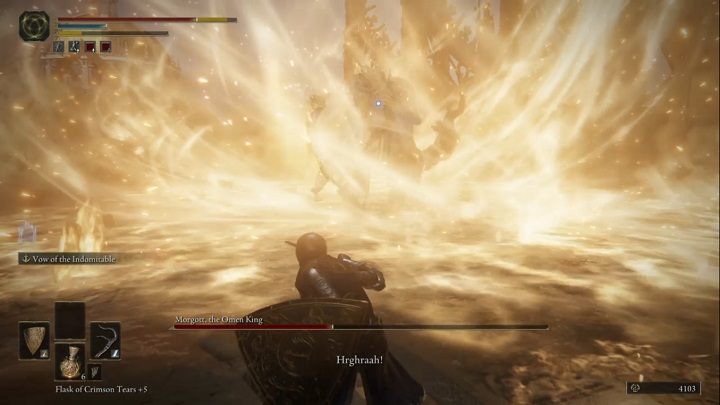 When you deplete half of his HP bar, you will enter the second phase of the fight - The Elden Ring: Morgott, The Omen King - boss, how to beat? - Leyndell, the royal capital - Elden Ring Guide