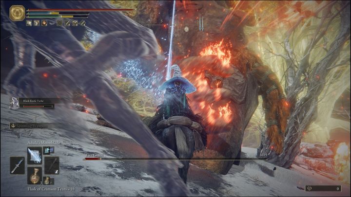 This is also a right time to use Adula's Moonbladee again - Elden Ring: Fire Giant - boss, how to beat? - Giant Mountain Peaks - Elden Ring Guide