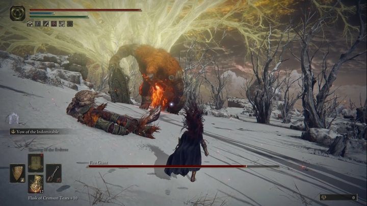 From now on, the enemy will use fire attacks - Elden Ring: Fire Giant - boss, how to beat? - Giant Mountain Peaks - Elden Ring Guide
