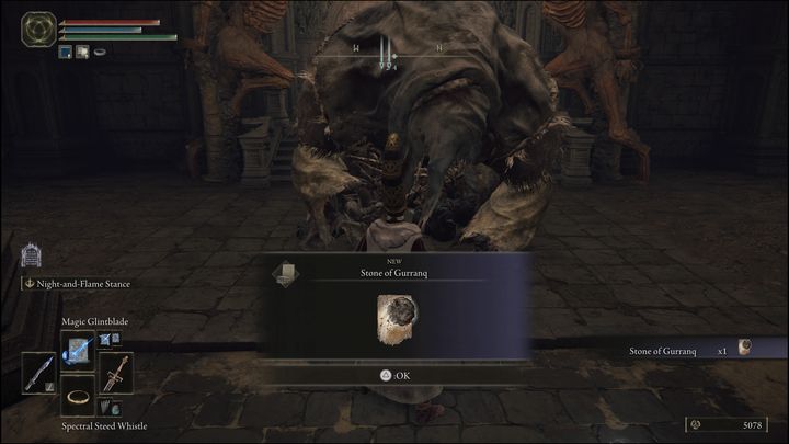 Upon feeding the NPC the sixth Deathroot, you will receive another incantation, the Stone of Gurranq - Elden Ring: Gurranq, Beast Clergyman - walkthrough - Quests - Elden Ring Guide