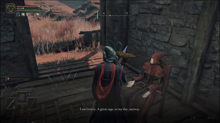 You can find him sitting on a chair inside the building - Elden Ring: Millicent and Gowry questline - walkthrough - Quests - Elden Ring Guide