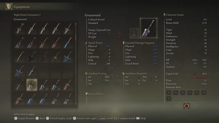 A giant sword that requires a great deal of strength and endurance - Elden Ring: Best weapons - list - Basics - Elden Ring Guide