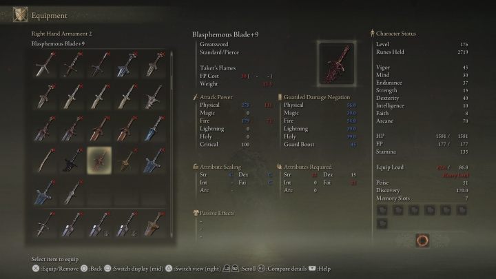 This sword has a unique passive ability that causes some of your health to be restored when someone dies in your area - Elden Ring: Best weapons - list - Basics - Elden Ring Guide