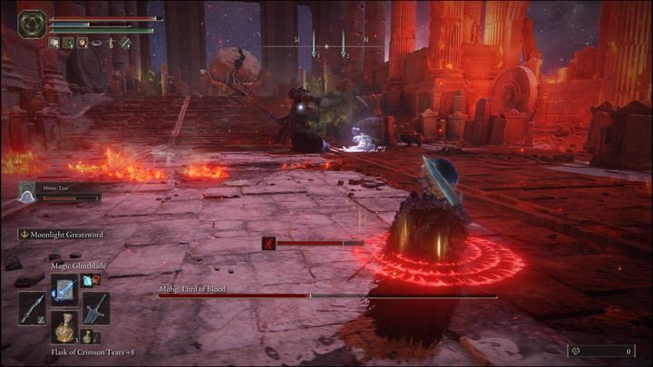 Mohg has several melee attacks that can reach you even if you keep a fair distance between you - Elden Ring: Mohg, Lord of Blood - boss, how to beat? - Siofra River - Elden Ring Guide