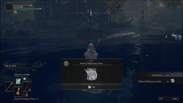 Skeletal Militiaman Ashes are awarded for defeating Tibia Mariner, whom you can locate by finding the marked location on your map - Elden Ring: Ashes of War and Spirit Ashes (Limgrave) - list of all - Limgrave - Elden Ring Guide