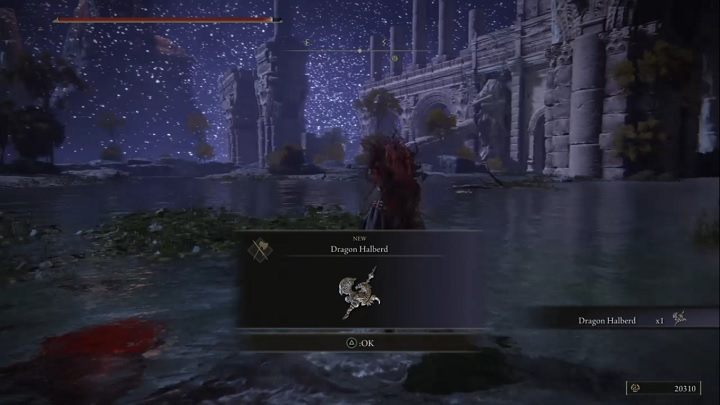 For defeating the Dragonkin Soldier in the Siofra River, you will receive Runes (16,000) and a Dragon Halberd - Elden Ring: Dragonkin Soldier of Nokstella boss battle - how to defeat? - Ainsel River - Elden Ring Guide