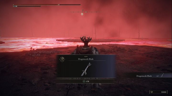 For defeating the Dragonkin Soldier in the Lake of Rot, you will receive Runes (58,000) and the Dragonscale Blade katana - Elden Ring: Dragonkin Soldier of Nokstella boss battle - how to defeat? - Ainsel River - Elden Ring Guide