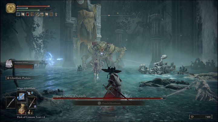 Due to the large size of the enemy, avoid targeting him - Elden Ring: Dragonkin Soldier of Nokstella boss battle - how to defeat? - Ainsel River - Elden Ring Guide
