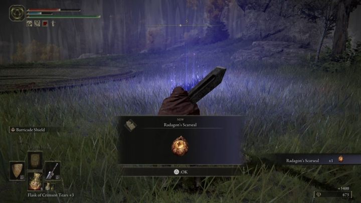 For defeating the Ancient Hero of Zamor in Weeping Peninsula, you will receive runes (5400) and Radagon's Scarseal amulet - Elden Ring: Ancient Hero of Zamor - boss, how to beat? - Weeping Peninsula - Elden Ring Guide