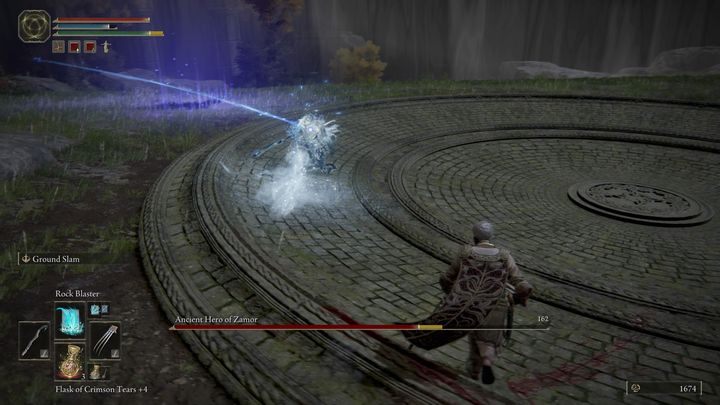 If you create more than three projectiles, Zamor will avoid the first one, because while creating the fourth spell, the first one will already materialize and start flying at the opponent - Elden Ring: Ancient Hero of Zamor - boss, how to beat? - Weeping Peninsula - Elden Ring Guide