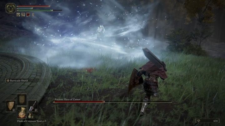 During the second phase, the enemy will attack more often and use an area of effect ice attack that will surround the enemy - Elden Ring: Ancient Hero of Zamor - boss, how to beat? - Weeping Peninsula - Elden Ring Guide