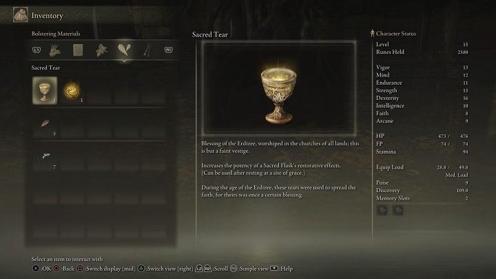 Sacred Tears are most often found in churches scattered around the world of Elden Ring - Elden Ring: Sacred Tears - where to find? - FAQ - Elden Ring Guide
