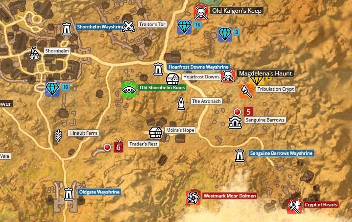 Map of Rivenspire. - Psijic Order missions in The Elder Scrolls Online Summerset - Psijic Order - The Elder Scrolls Online Game Guide