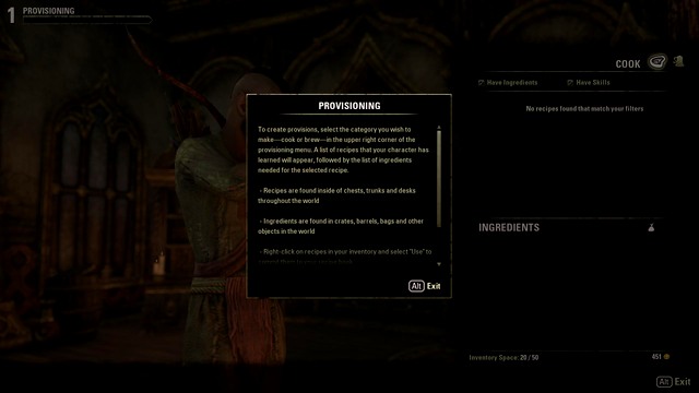 Provisioning - 7. Crafting - The Elder Scrolls Online in 10 Easy Steps - The Elder Scrolls Online Game Guide