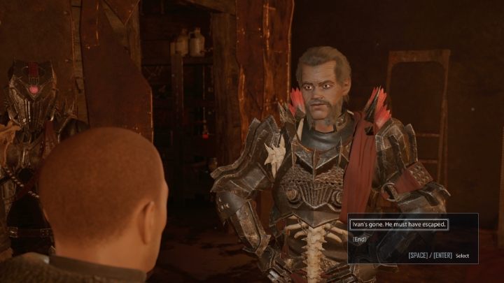 If you choose to help Ivan, you must lie to Tengis that Ivan has followed all his orders - Elex 2: Tengis Judgment (Carakis) - walkthrough - Carakis - Elex 2 Guide