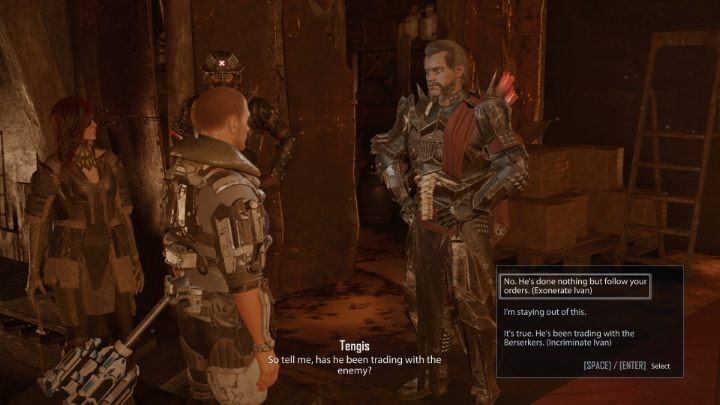 If you don't want to help Ivan, you can turn him in to Tengis right now - Elex 2: Tengis Judgment (Carakis) - walkthrough - Carakis - Elex 2 Guide