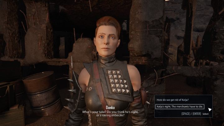 If you want to side with Kojla, tell Danka the traders must die - Elex 2: The Duties of an Overseer - Morkon - Elex 2 Guide