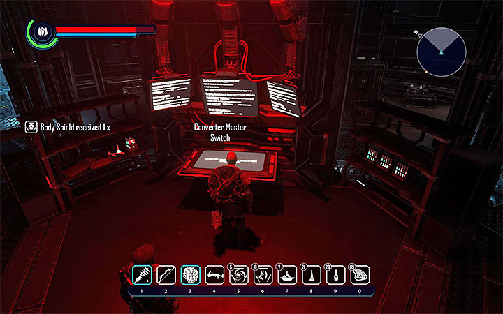 When you defeat the Commander (300XP), you must find the big red console presented in the picture - Minor quests in Tavar - Tavar - Elex Game Guide