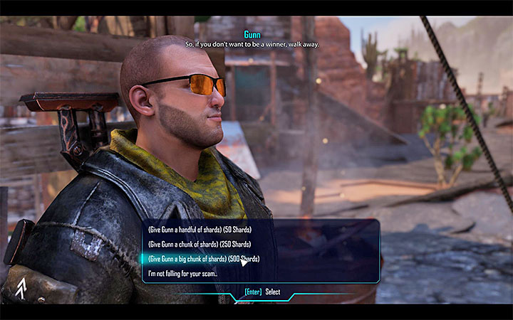 Give 500 Elexit to Gunn - Minor quests in The Fort - Tavar - Elex Game Guide