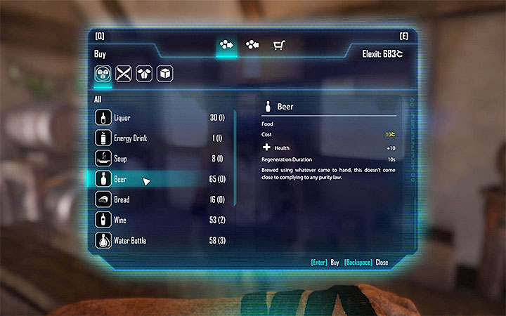 Look for a beer on the list of beverages sold by Oran - Minor quests in Goliet - Edan - Elex Game Guide