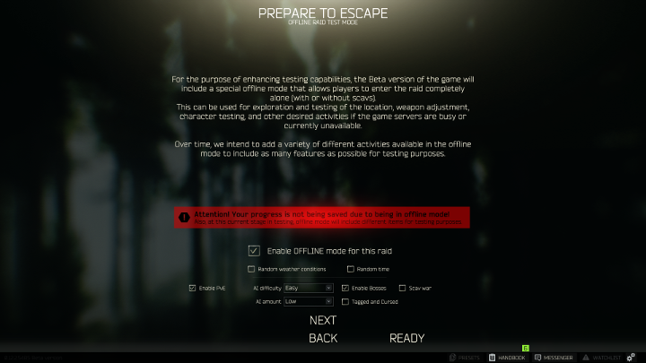 Offline training should be your first step in Escape from Tarkov. - How to start good in Escape from Tarkov? - Basics - Escape from Tarkov Guide