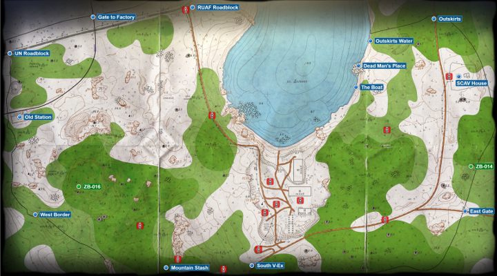 Die folgende Karte zeigt die wichtigsten Orte auf der Woods-Karte – Wie und wo findet man Extraktionspunkte in Escape from Tarkov?  - FAQ – Escape from Tarkov Guide