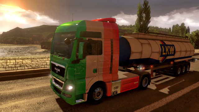 This add-on gives you four additional paint jobs in the United Kingdom colors - Official add-ons - DLC in Euro Truck 2 - First steps - Euro Truck Simulator 2 Game Guide