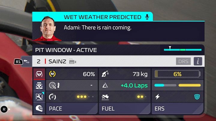 Wenn Sie die Wettervorhersage nicht regelmäßig überprüfen, können die Renningenieure Sie auch über den bevorstehenden Regen informieren – F1 Manager 2022: Wetteränderungen und -vorhersage – wie kann man das überprüfen und wie man sich anpassen?  - FAQ - F1 Manager 2022-Leitfaden