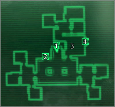 Map legend: 1 - elevator to the Lobby - Tenpenny Tower - Detailed maps - Fallout 3 - Game Guide and Walkthrough