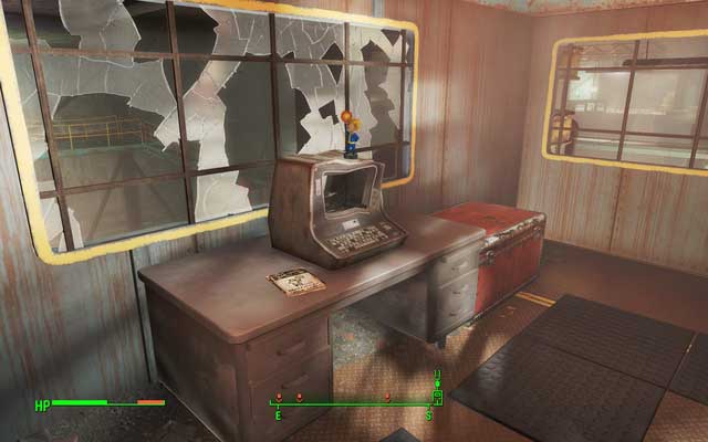 The bobblehead and magazine lying on the desk in the office - Longneck Lukowskis Cannery - Salem - Sector 3 - Fallout 4 Game Guide & Walkthrough