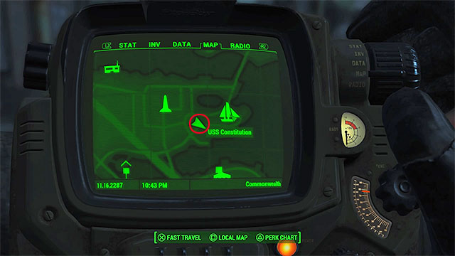 You must go west from USS Constitution ship and find the Charlestown Laundry shown on the pictures above - Magazines in Cambridge - Sector 5 - Magazines - Fallout 4 Game Guide & Walkthrough