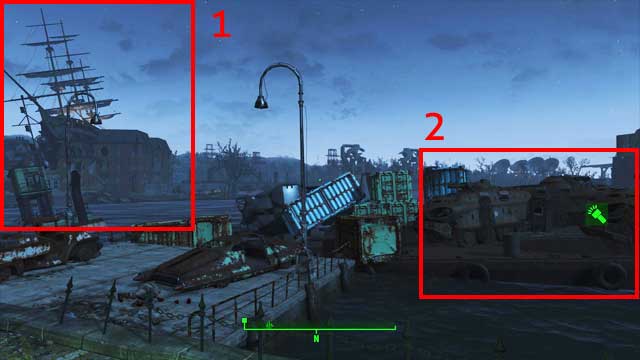 ARK (2) USS Anayasası'ndan nehrin diğer tarafında (1) - Power Zırhlarının Konumları - Güç Zırhı - Fallout 4 Oyun Rehberi ve İzlenecek